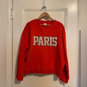 H&M - Small - Orange/Red - Sweatshirt Paris